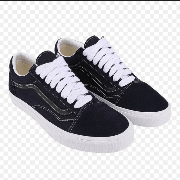 Vans Shoes - NEW! Vans Old Shool Unisex Suede Sneakers Navy Blue Wide Laces Womens 9 Mens 7.5